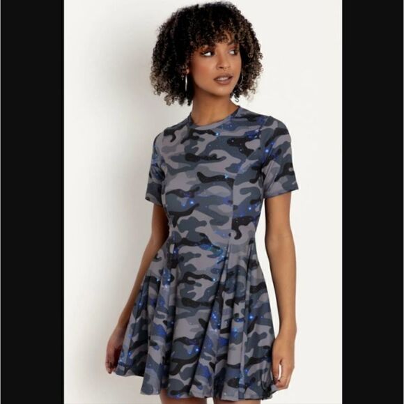 Blackmilk Galaxy Camo Evil Tee Dress - Picture 2 of 6